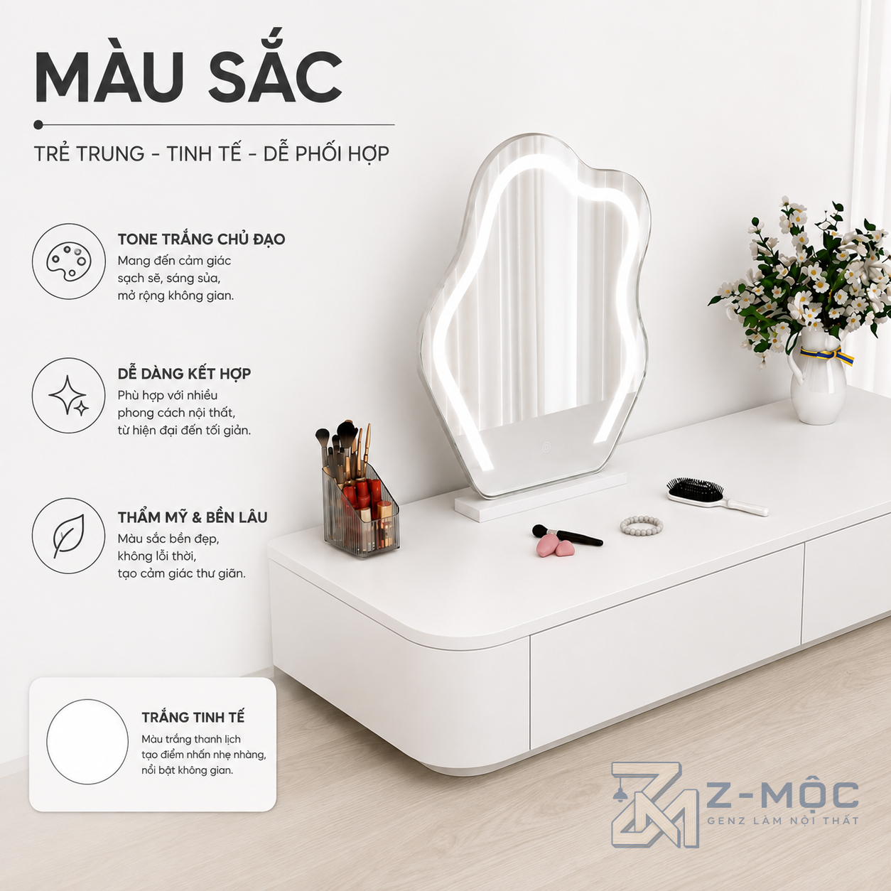 Phù hợp phòng ngủ nhỏ và không gian hiện đại