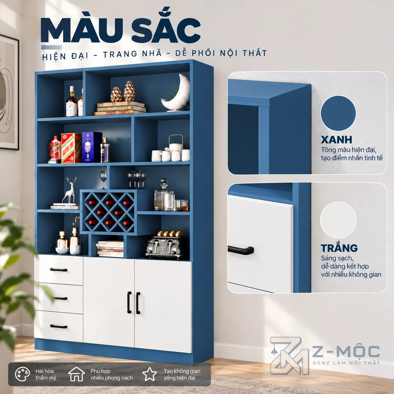 Phù hợp với phòng khách và nhiều không gian