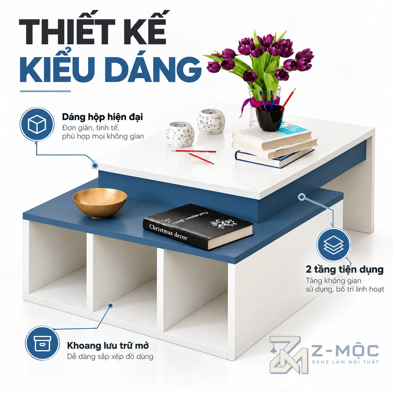 Thiết kế 2 tầng lệch tạo điểm nhấn riêng