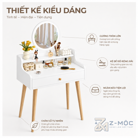 Thiết kế bo cong hiện đại, nhẹ nhàng