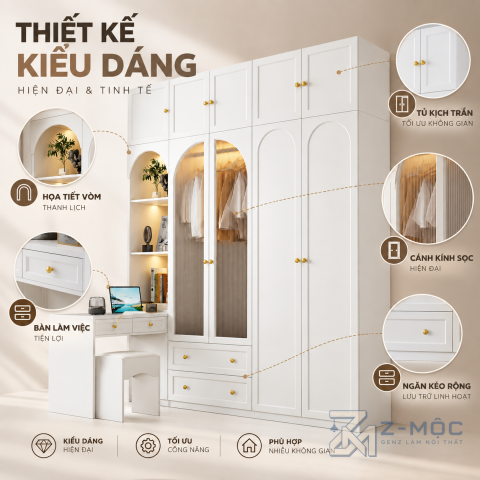 Thiết kế cánh kính vòm mềm mại, dễ tạo điểm nhấn