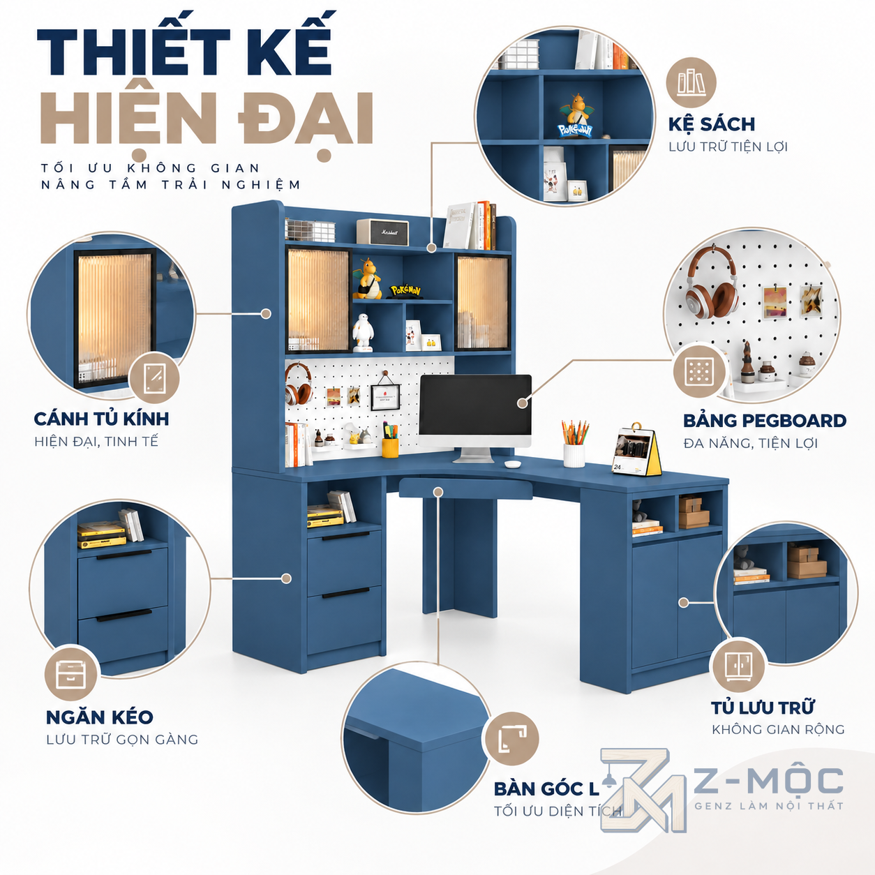 Thiết kế chữ L hiện đại, tận dụng tốt diện tích