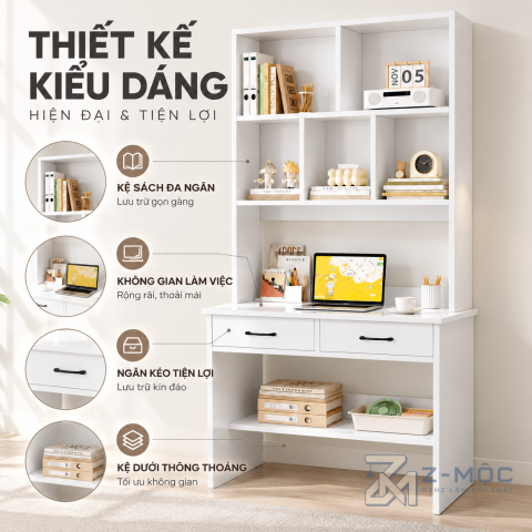 Thiết kế hiện đại, màu trắng dễ phối nội thất