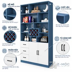 Thiết kế hiện đại, nổi bật với gam xanh trắng