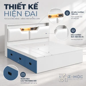Thiết kế hiện đại, phối màu trắng xanh nổi bật