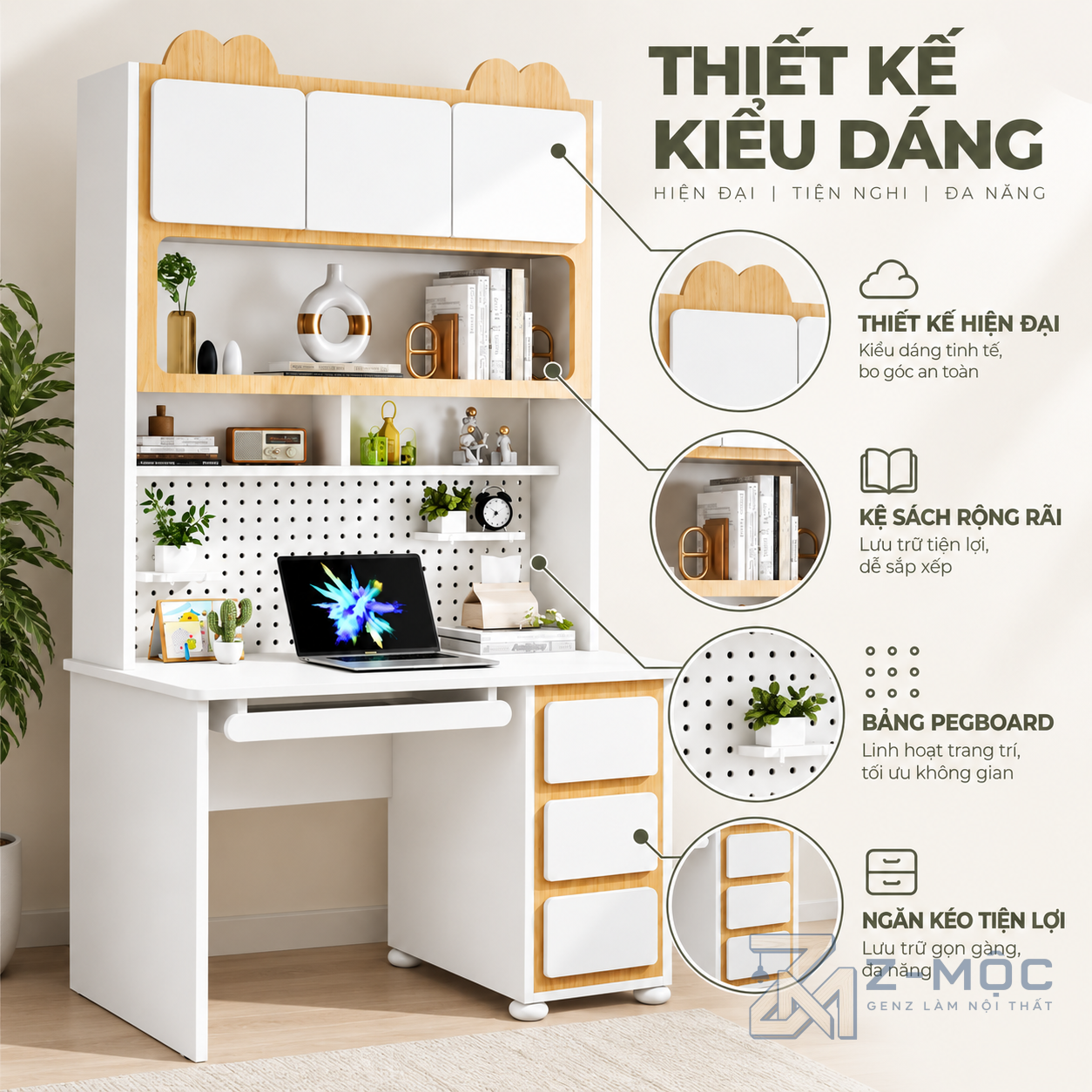 Thiết kế trẻ trung, phù hợp phòng ngủ của bé
