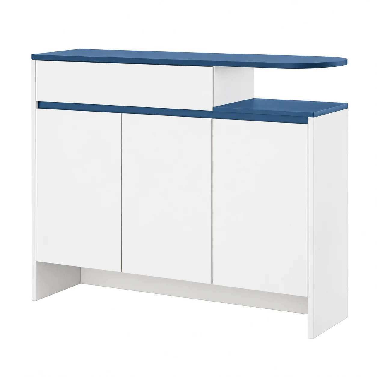 Tủ Giày Màu Trắng Xanh Mặt Tủ Bo Tròn ZM-95008 - 1200x350x1000mm - ZM-95008.2