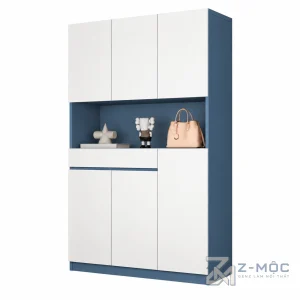 Tủ Giày Trắng Xanh Dáng Cao Hiện Đại ZM-95004 - 1200x350x2000mm - ZM-95004.2