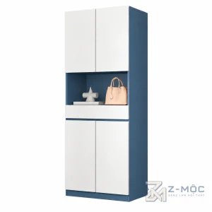 Tủ Giày Trắng Xanh Dáng Cao Hiện Đại ZM-95004 - 800x350x2000mm - ZM-95004.1