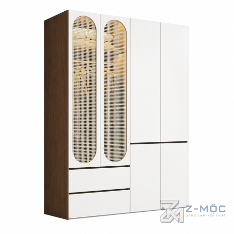 Tủ Quần Áo Cánh Mây Đan Phối Xanh ZM-10054 - ảnh chi tiết 1