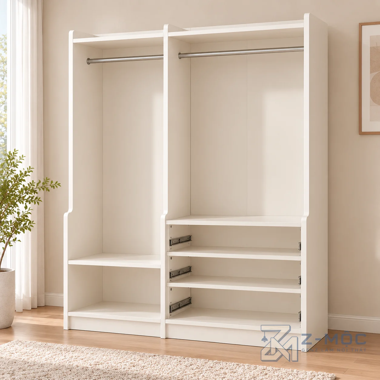 Tủ Quần Áo Mở Có Ngăn Kéo Tiện Ích ZM-10057 - ảnh chi tiết 5