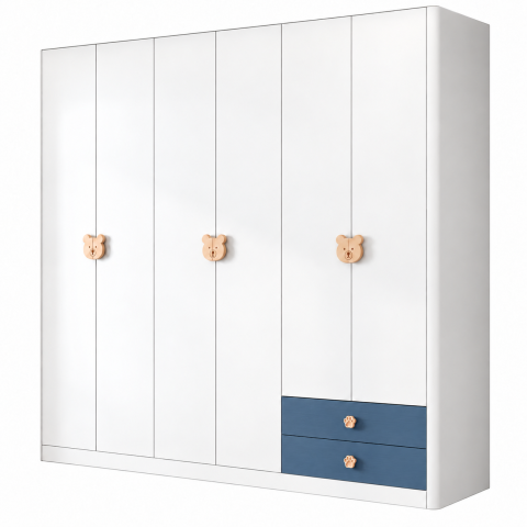 Tủ Quần Áo Trẻ Em 6 Cánh Có Ngăn Kéo ZM-10047 - 2400x600x2400mm - ZM-10047.3
