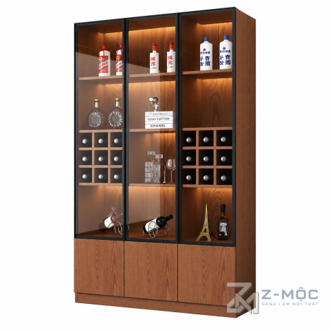 Tủ Rượu Cánh Kính Gỗ Công Nghiệp Hiện Đại ZM-93002 - ảnh chi tiết 1