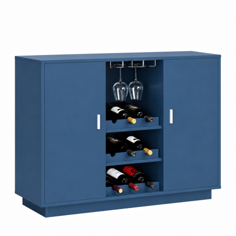 Tủ Rượu Xanh Kèm Giá Treo Ly Tiện Lợi ZM-93010 - 1200x400x850mm - ZM-93010.2