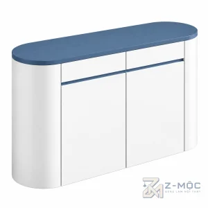 Tủ Trang Trí Thiết Kế Bo Tròn Hiện Đại Màu Trắng Xanh ZM-94028 - 1000x400x900mm - ZM-94028.1