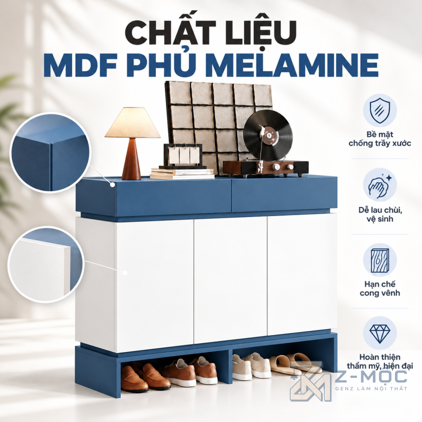 Chất Liệu Gỗ MDF Phủ Melamine Bền Đẹp