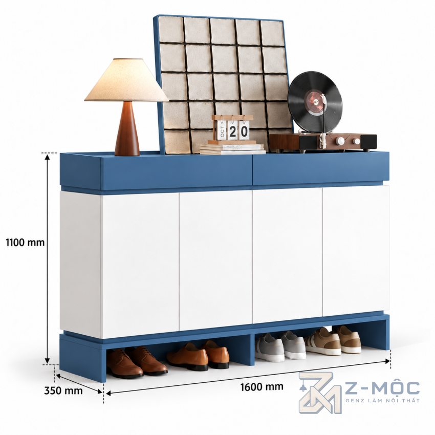 Kích thước chi tiết Tủ Giày Gỗ Công Nghiệp Thiết Kế Độc Đáo ZM-95017 3