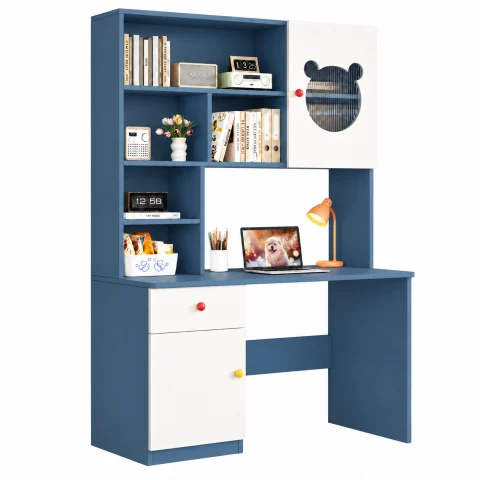 Bàn Học Liền Giá Sách Cánh Tủ Hình Gấu Xinh Xắn ZM-70094