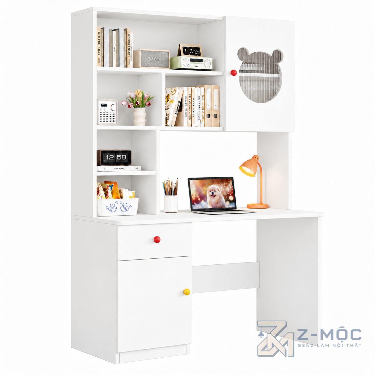 Bàn Học Liền Giá Sách Cánh Tủ Hình Gấu Xinh Xắn ZM-70094 - ảnh chi tiết 2