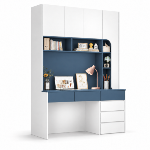 Bàn Học Liền Kệ Sách Gỗ Công Nghiệp Độc Đáo ZM-70097