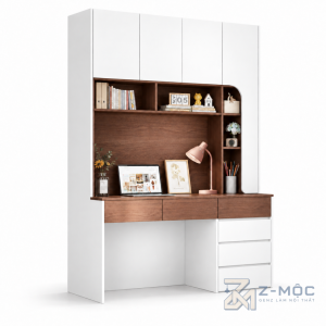 Bàn Học Liền Kệ Sách Gỗ Công Nghiệp Độc Đáo ZM-70097 - ảnh chi tiết 1