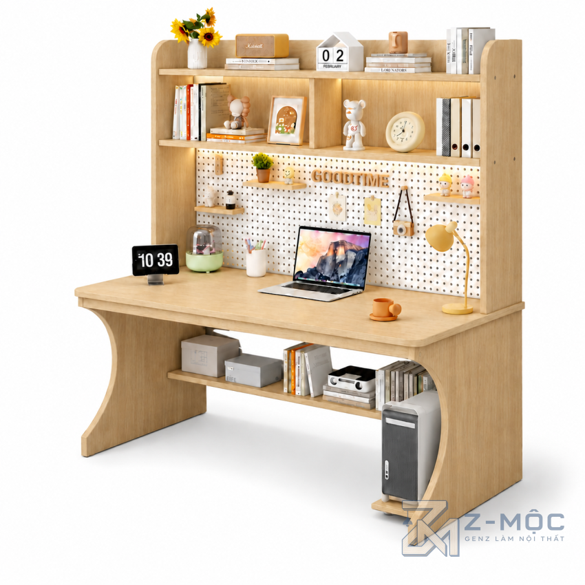 Bàn Học Liền Kệ Sách Gỗ Công Nghiệp Hiện Đại ZM-70104 - ảnh chi tiết 2