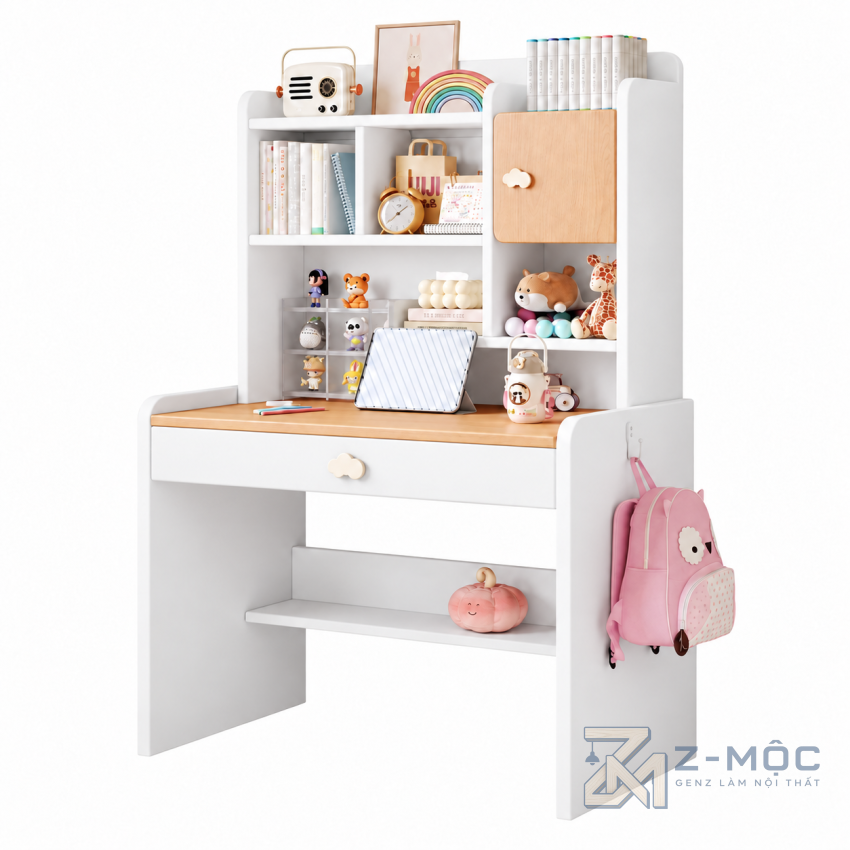 Bàn Học Trẻ Em Liền Giá Sách Nhỏ Gọn Tiện Dụng ZM-70098 - ảnh chi tiết 2