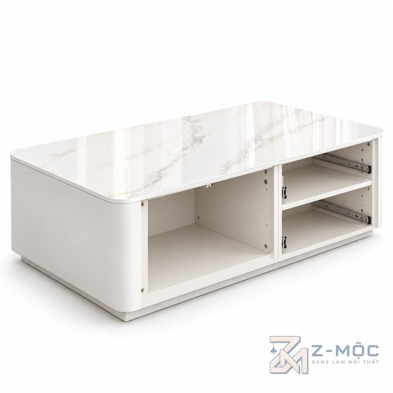 Bàn Trà Sơn Trắng Cánh Kính Đẹp Độc Đáo Hiện Đại ZM-91012 - ảnh chi tiết 5