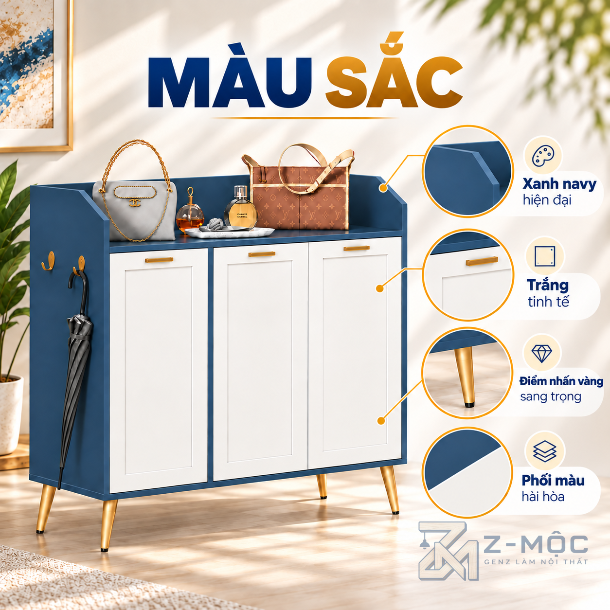 Chân cao dễ vệ sinh và phù hợp nhiều không gian