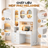 Chất liệu gỗ MDF phủ melamine bền, dễ vệ sinh
