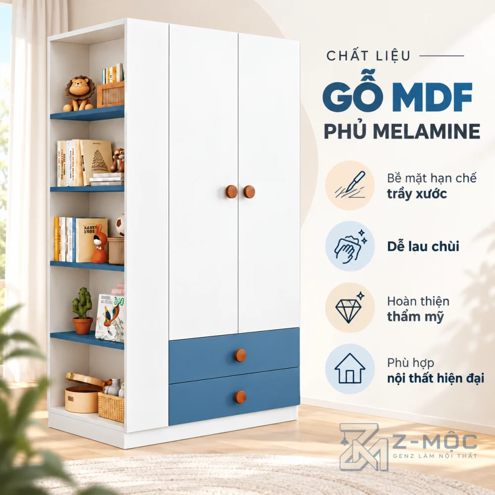 Chất Liệu Gỗ MDF Phủ Melamine Bền Đẹp