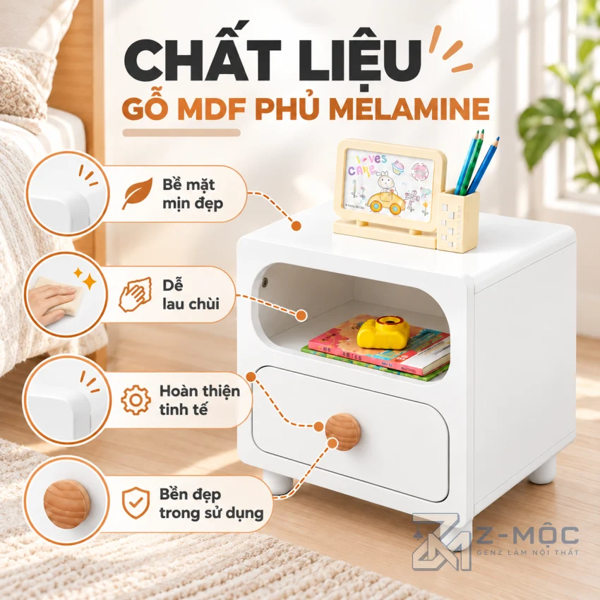 Chất Liệu Gỗ MDF Phủ Melamine Bền Đẹp