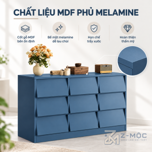 Chất liệu gỗ MDF phủ melamine bền đẹp