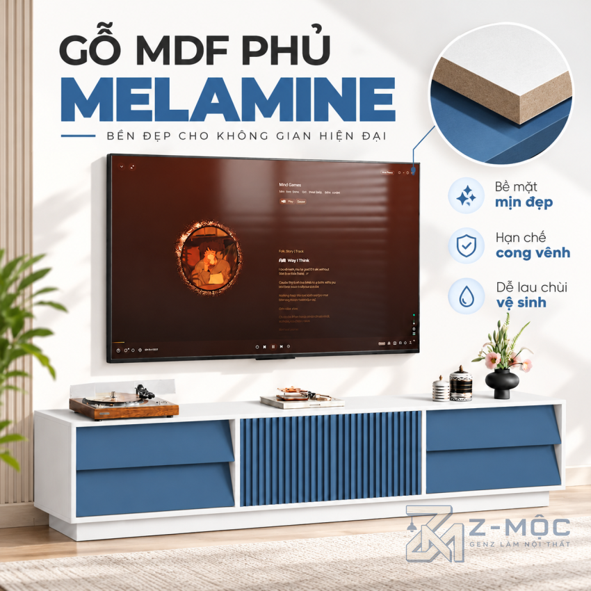 Chất Liệu Gỗ MDF Phủ Melamine Bền Đẹp