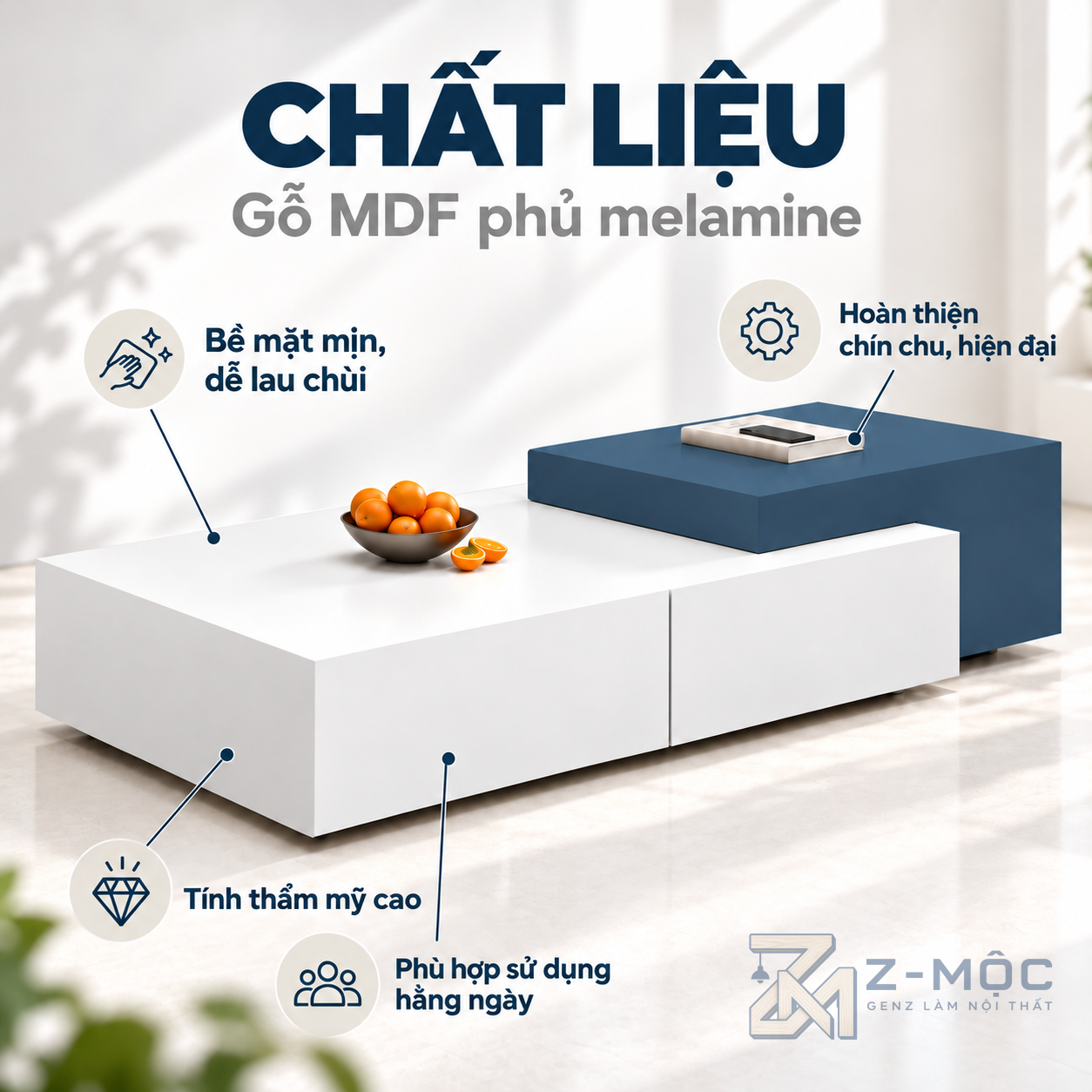 Chất Liệu Gỗ MDF Phủ Melamine Bền Đẹp
