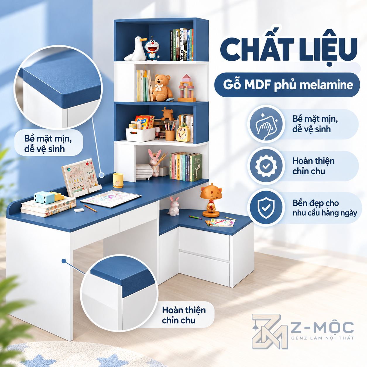 Chất Liệu Gỗ MDF Phủ Melamine Bền Đẹp
