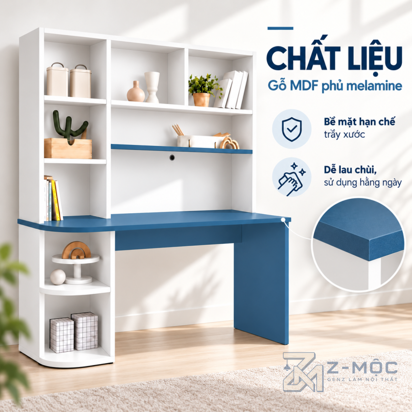 Chất Liệu Gỗ MDF Phủ Melamine Bền Đẹp, Chống Ẩm