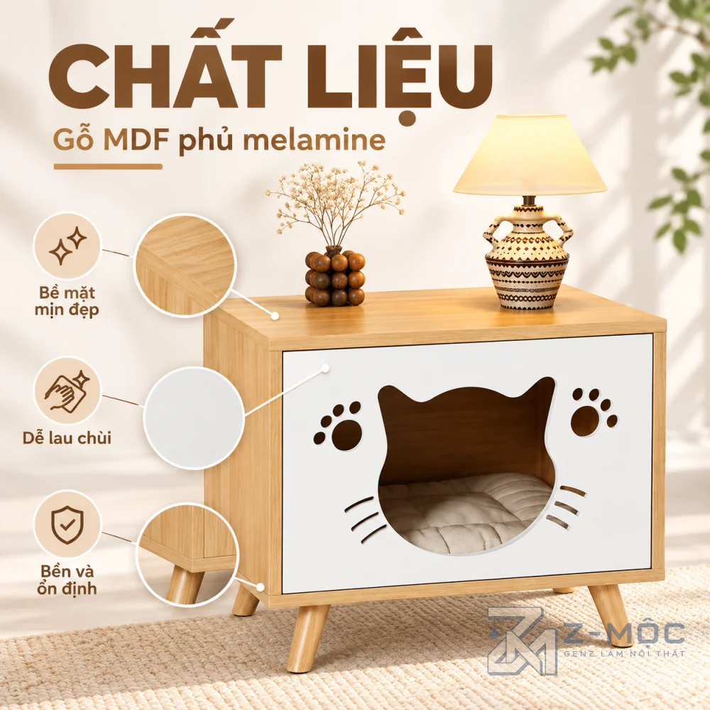 Chất Liệu Gỗ MDF Phủ Melamine Bền Đẹp, Dễ Vệ Sinh