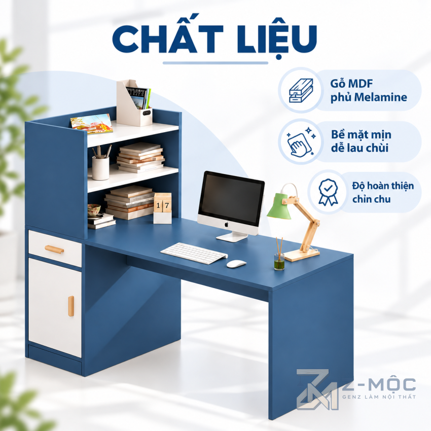 Chất Liệu Gỗ MDF Phủ Melamine Bền Đẹp, Dễ Vệ Sinh