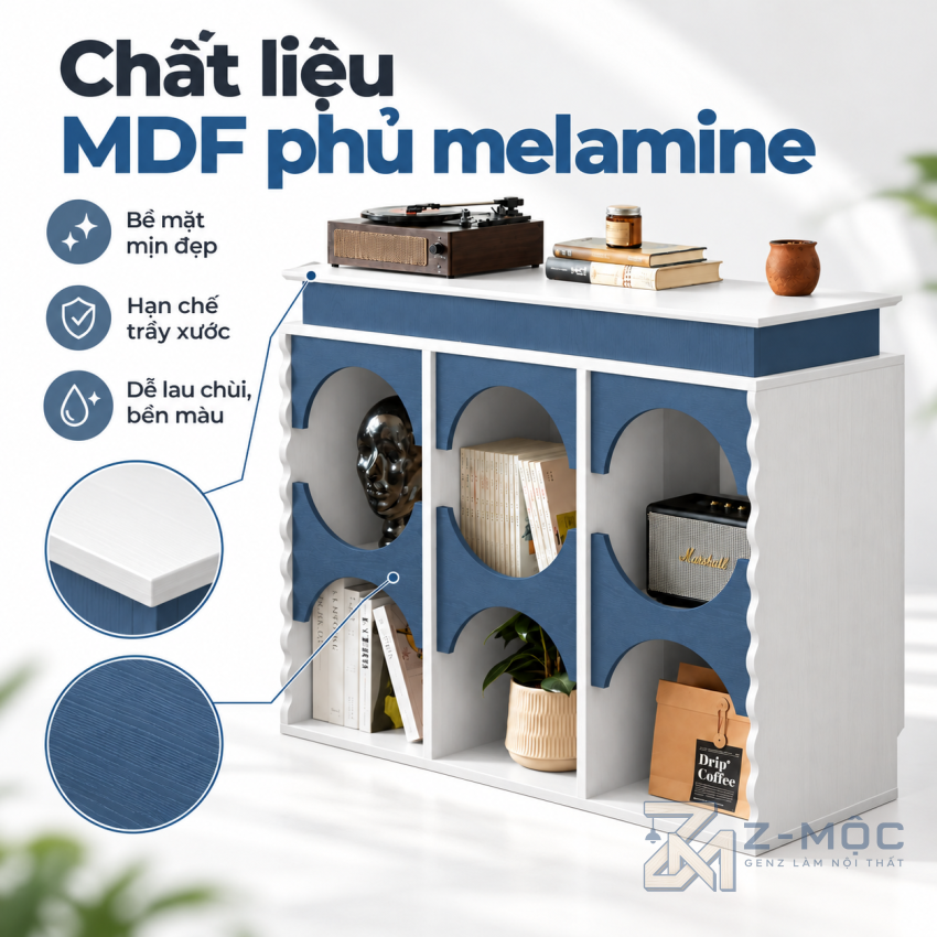 Chất Liệu Gỗ MDF Phủ Melamine Bền Đẹp, Dễ Vệ Sinh
