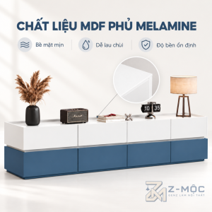 Chất Liệu Gỗ MDF Phủ Melamine Bền Đẹp, Dễ Vệ Sinh