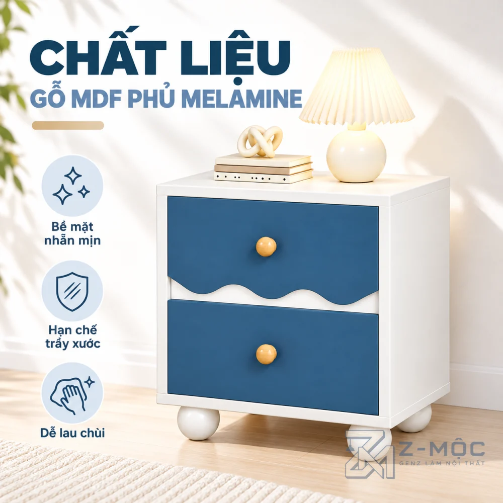 Chất Liệu Gỗ MDF Phủ Melamine Bền Đẹp, Dễ Vệ Sinh