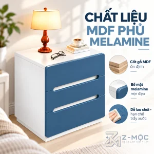 Chất Liệu Gỗ MDF Phủ Melamine Bền Đẹp, Dễ Vệ Sinh