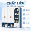 Chất liệu gỗ MDF phủ melamine bền và dễ vệ sinh