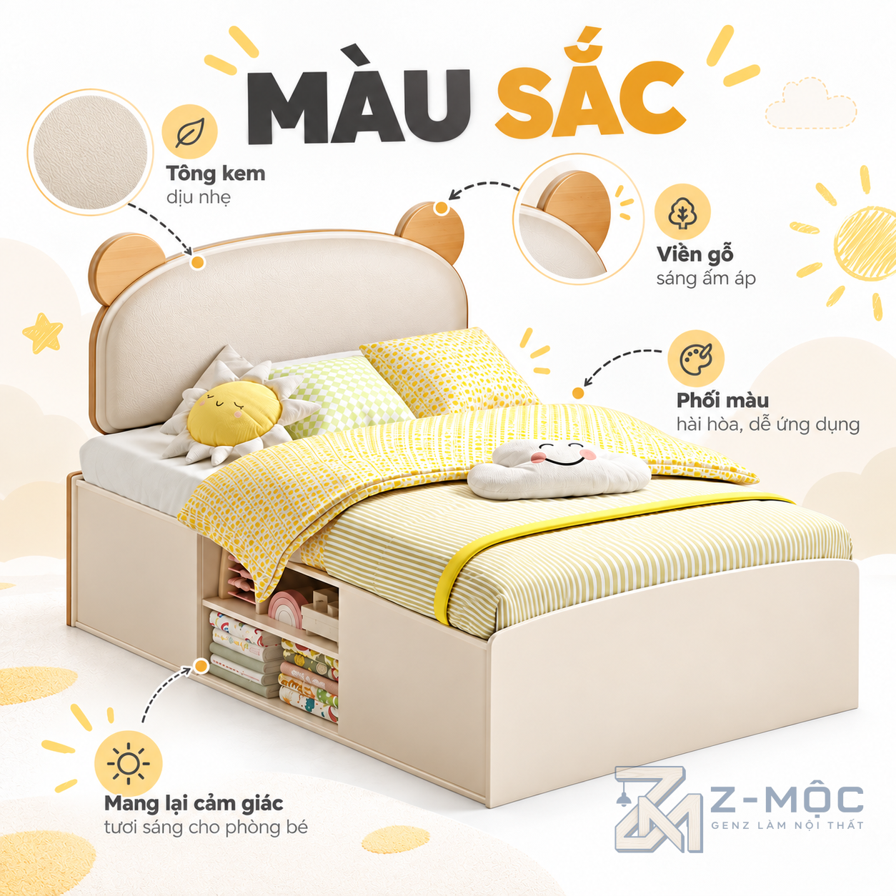 Dễ kết hợp với nhiều phong cách phòng bé