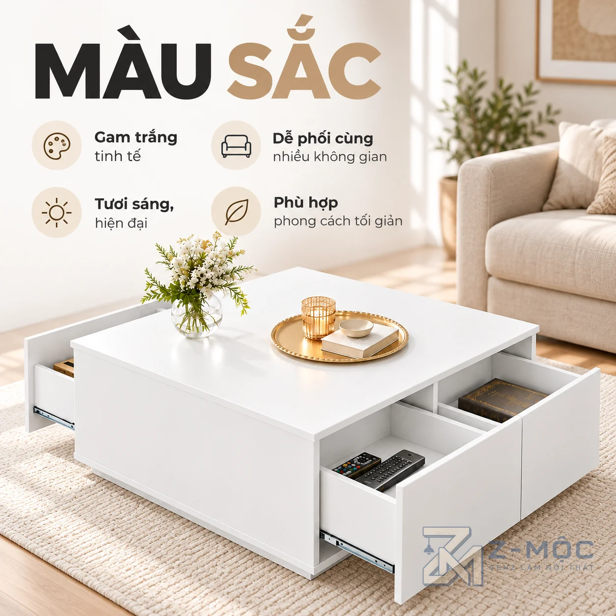Dễ phối với nhiều không gian phòng khách