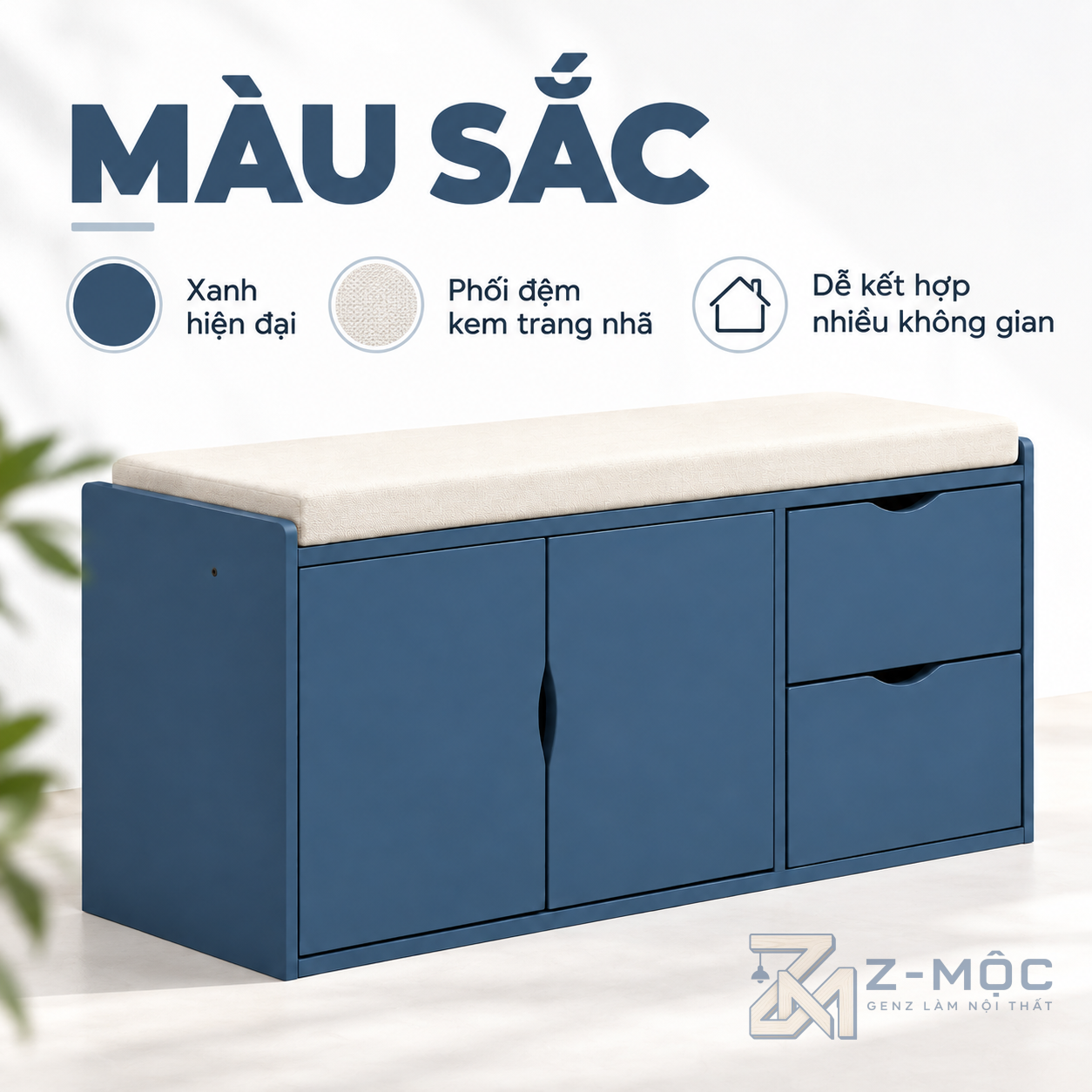 Ghế ngồi tích hợp phù hợp không gian nhỏ