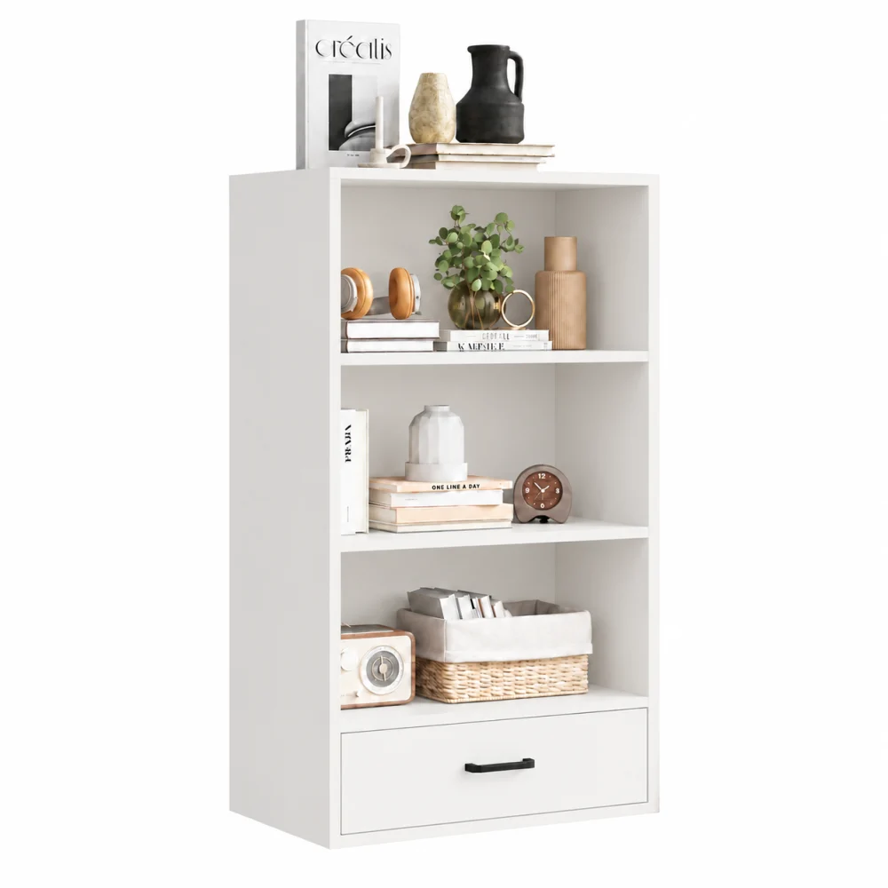 Giá Sách Màu Trắng Có Ngăn Kéo Nhỏ Gọn ZM-71013 - 600x350x1100mm - ZM-71013.1