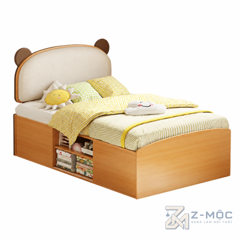 Giường Ngủ Bé Bọc Nệm Tai Gấu Có Hộc Đồ ZM-11055 - ảnh chi tiết 1