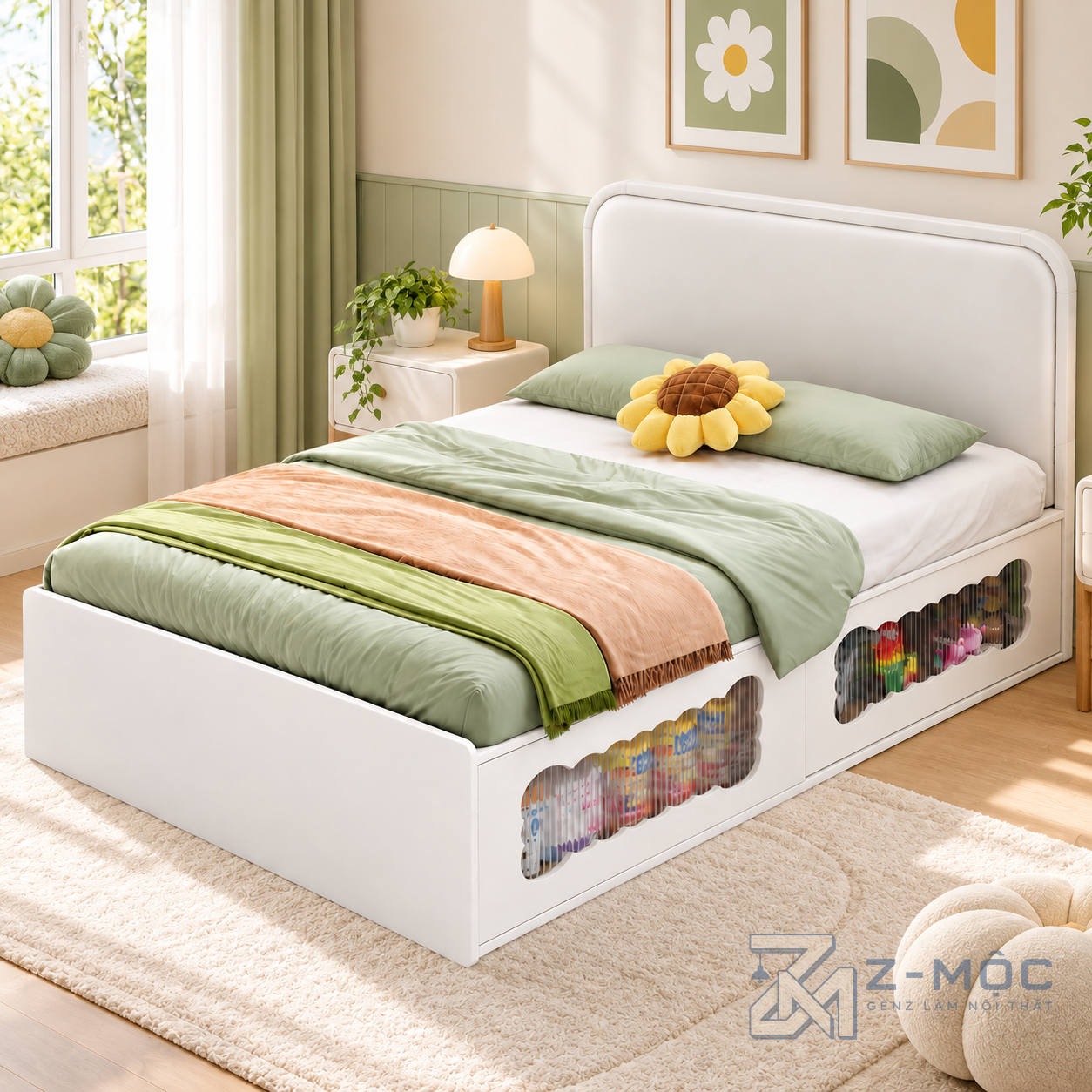 Giường Ngủ Cho Bé Có Hộc Để Đồ Tiện Lợi ZM-11054 - ảnh chi tiết 7